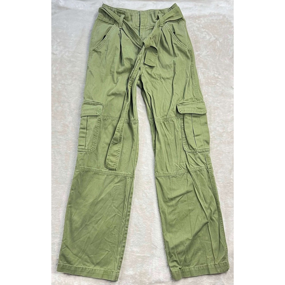 EUC Forever 21 Olive Green High Waist Cargo Pants w/ Belt XS Utility Streetwear
